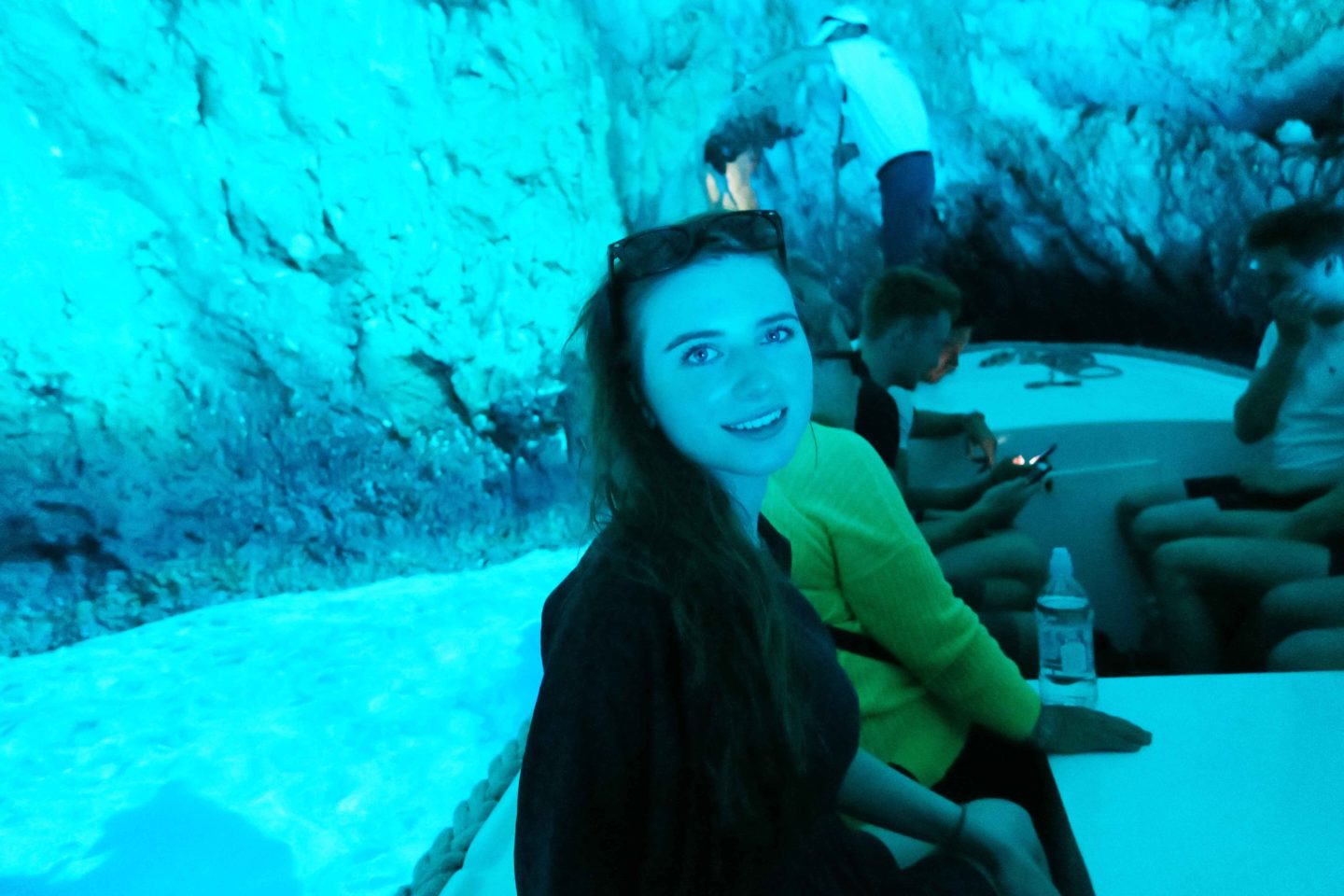 melissa carne in blue cave in Croatia