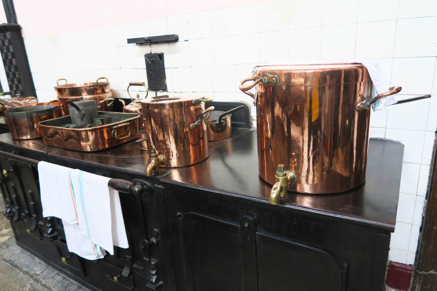 copper cooking equipment at lanhydrock house in cornwall