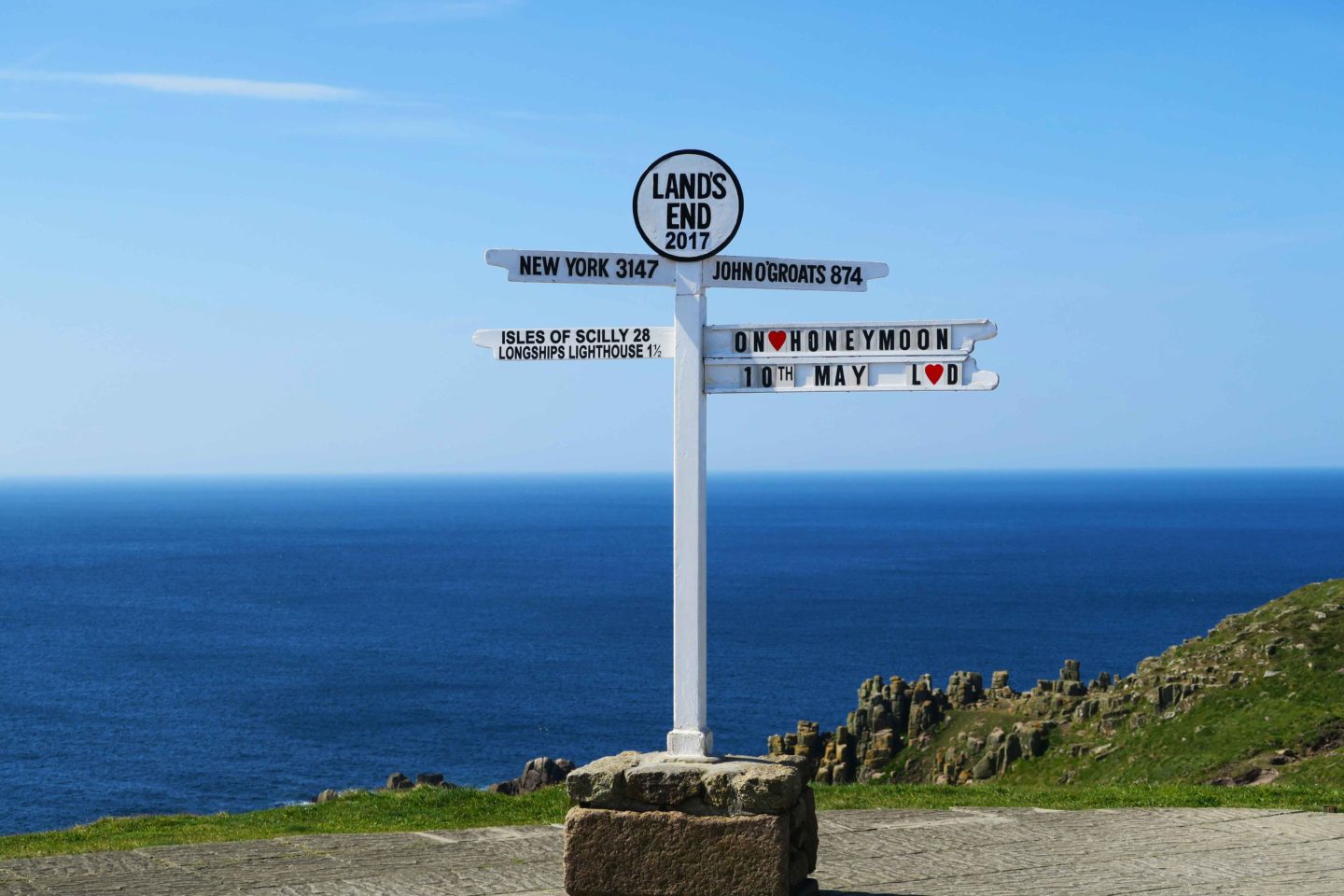 land's end sign in cornwall england