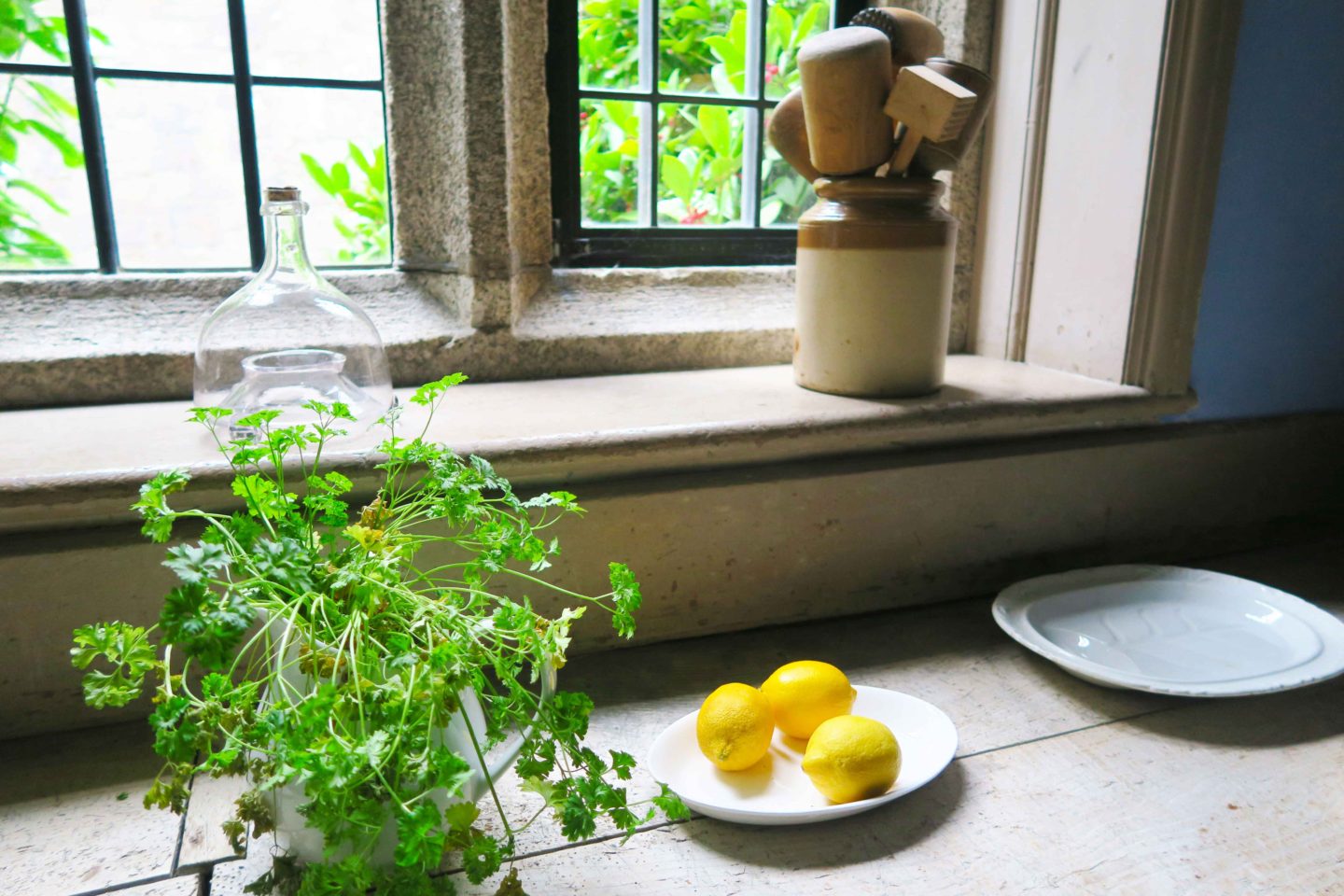 lemons in kitchen at lanhydrock house owned by the national trust