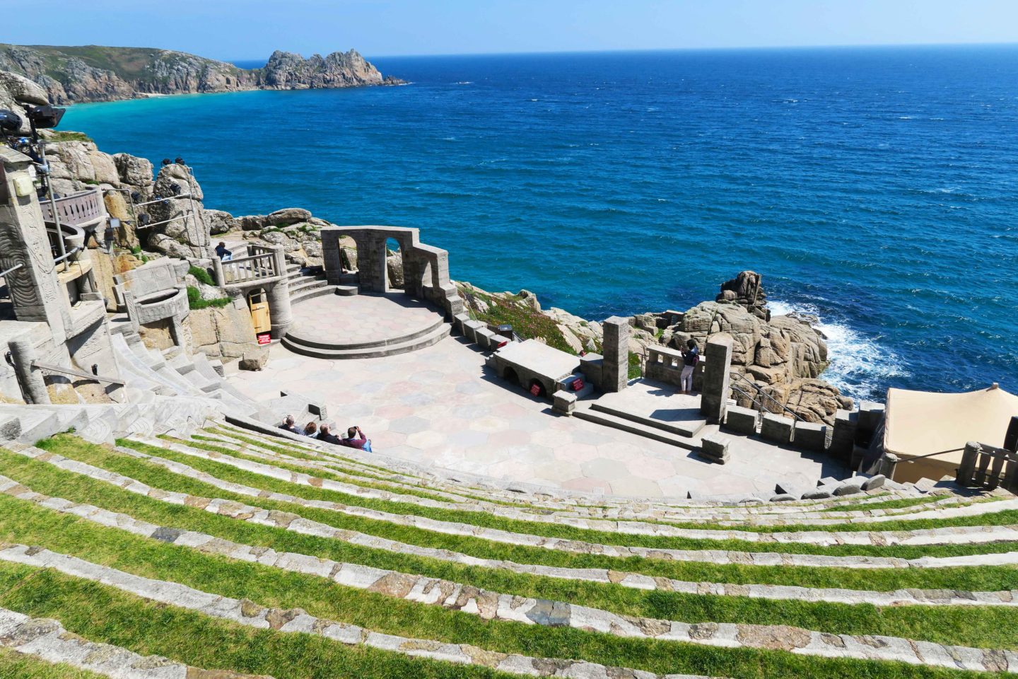 minack theatre on a sunny day at porthcurno cornwall