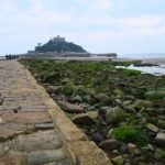 st michaels mount causeway low angle shit in cornwall
