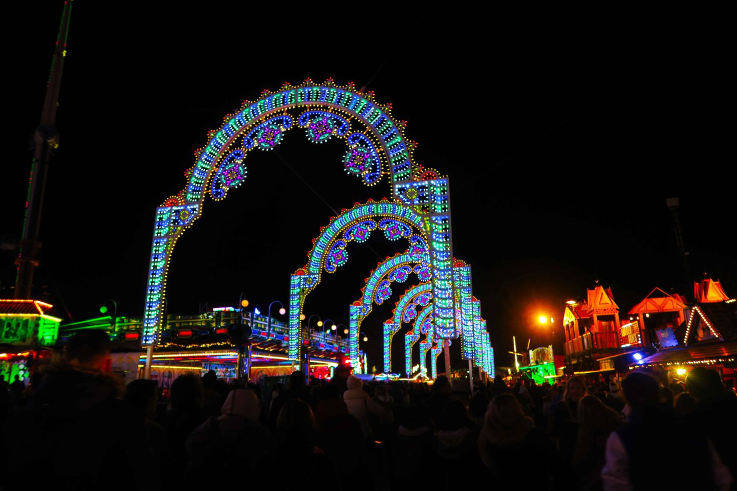 winter wonderland light arches london at christmas