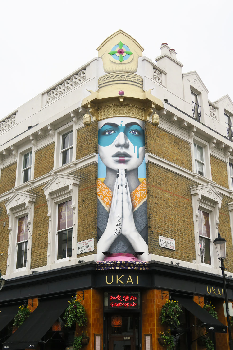 notting hill ukai shop with mural