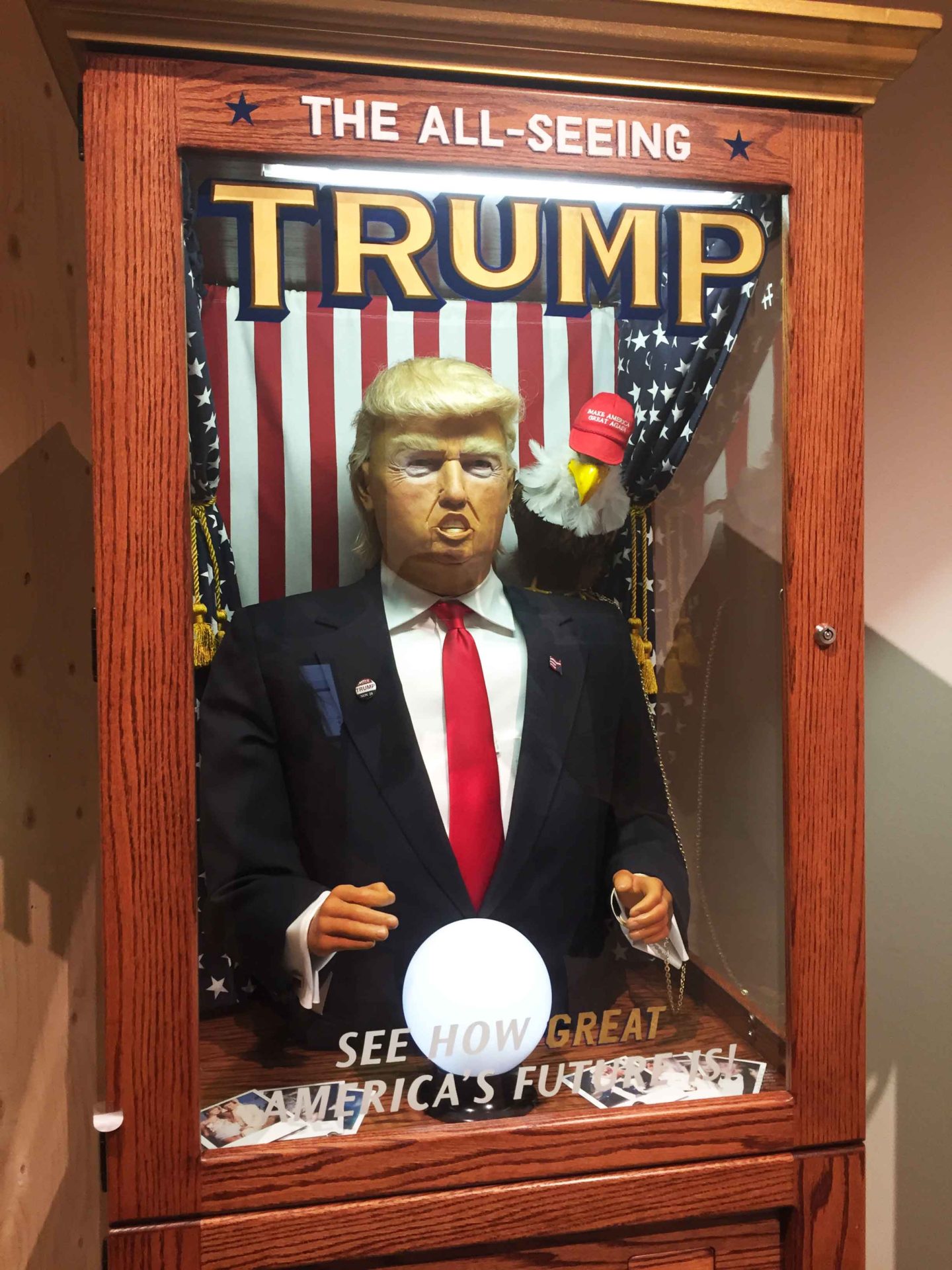the all seeing donald trump at the design museum in london