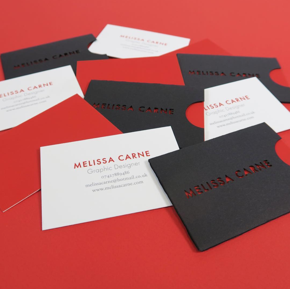 melissa carne freelance graphic designer business cards