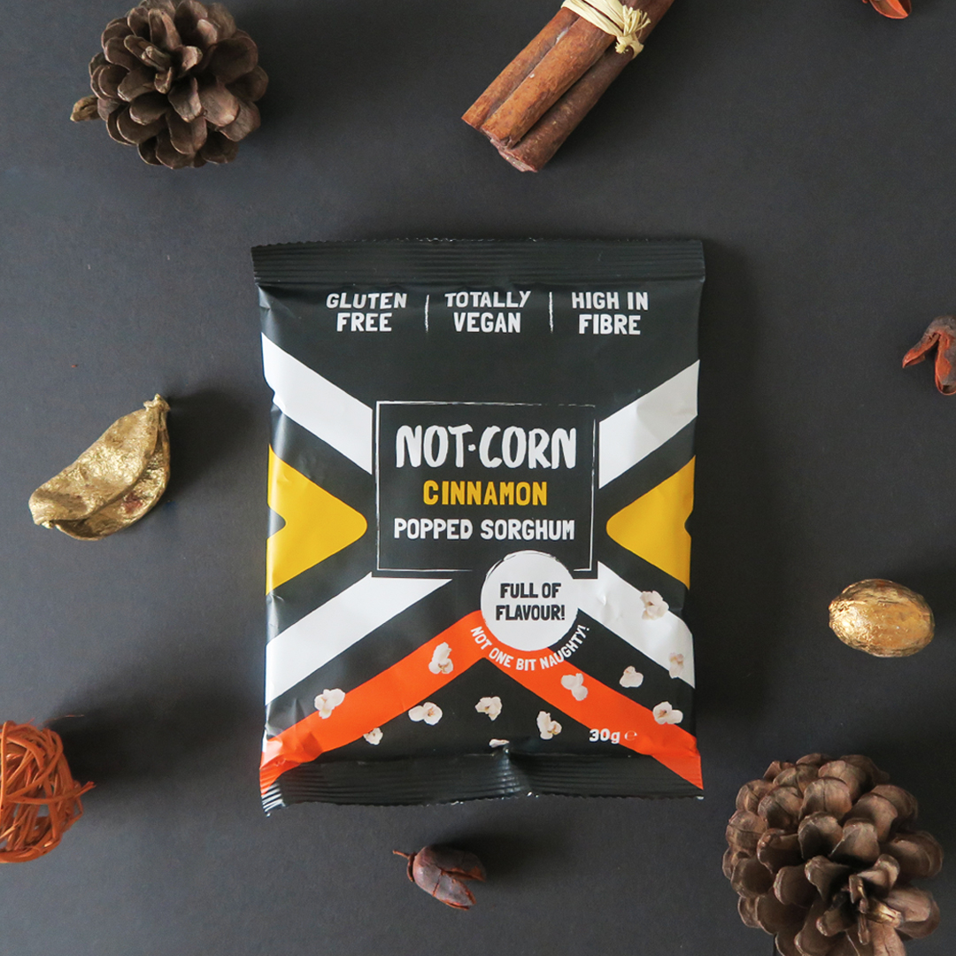 not.corn cinnamon packaging by graphic designer melissa carne in cornwall