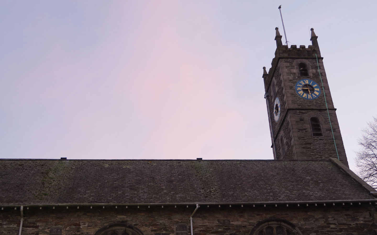 falmouth church at sunset