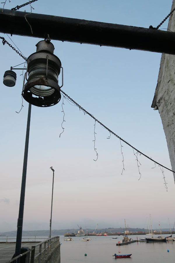 lantern hanging in falmouth harbour