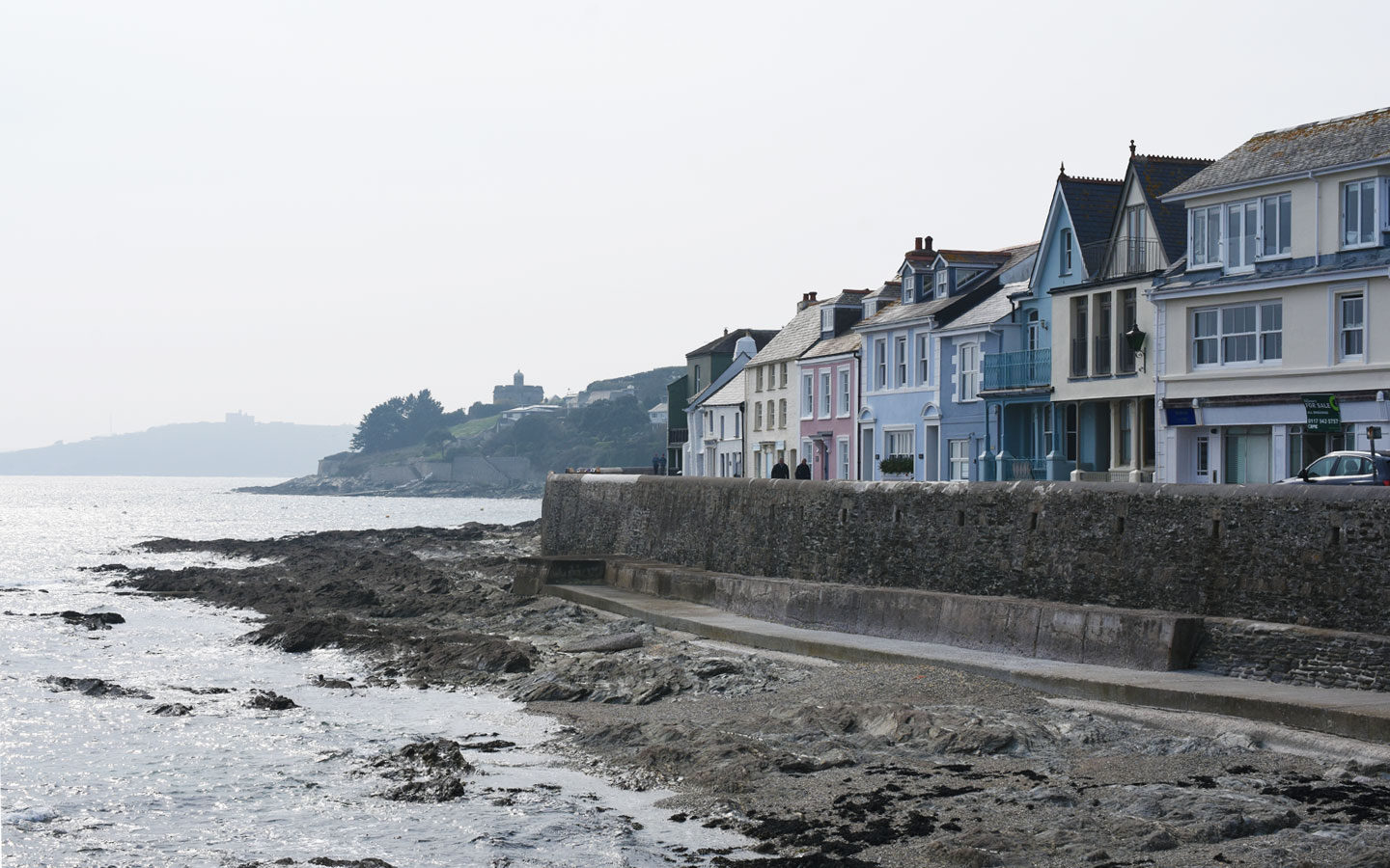 saint mawes coastline and castle in cornwall