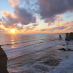 sunset at the twelve apostles on the great ocean road in australia