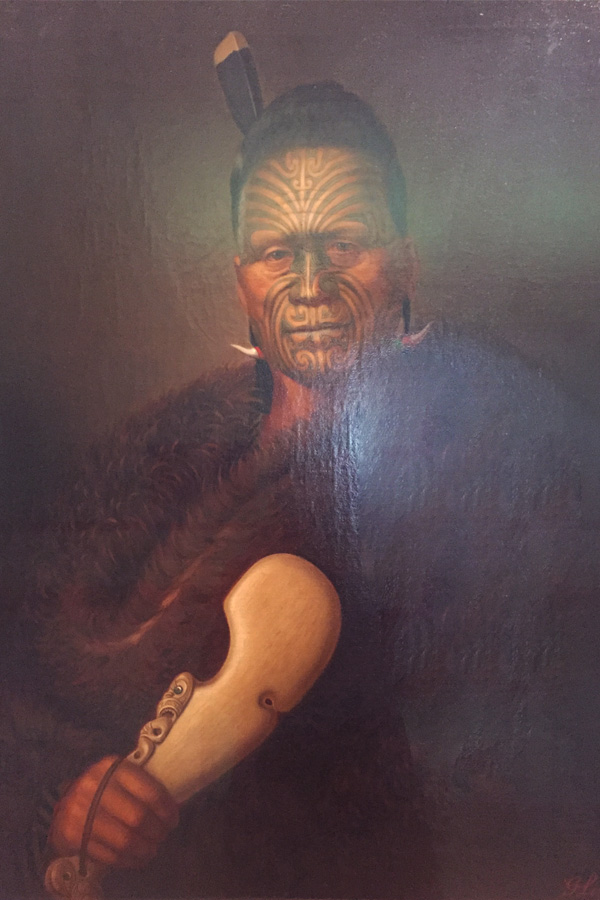 moari portrait in auckland art gallery in new zealand