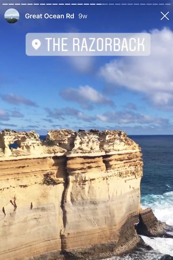 the razorback at the 12 apostles on the great ocean road in australia