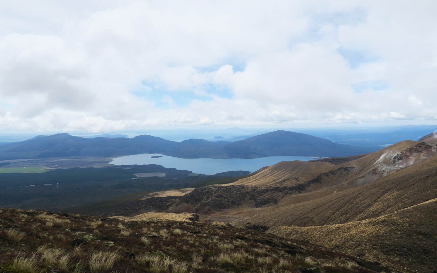 mountain view from the top of mount tongariro in new zealand