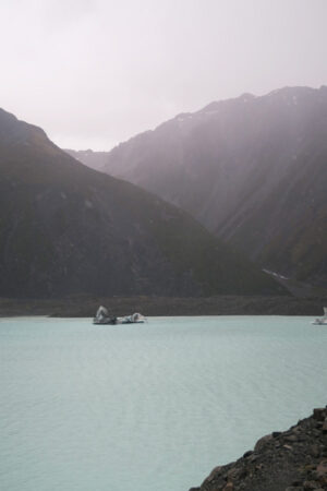 iceberg on lake tasman lake near mount cook in new zealand