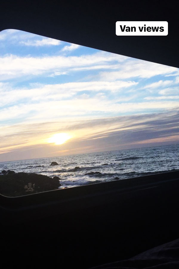 view of the sea from a campervan in new zealand