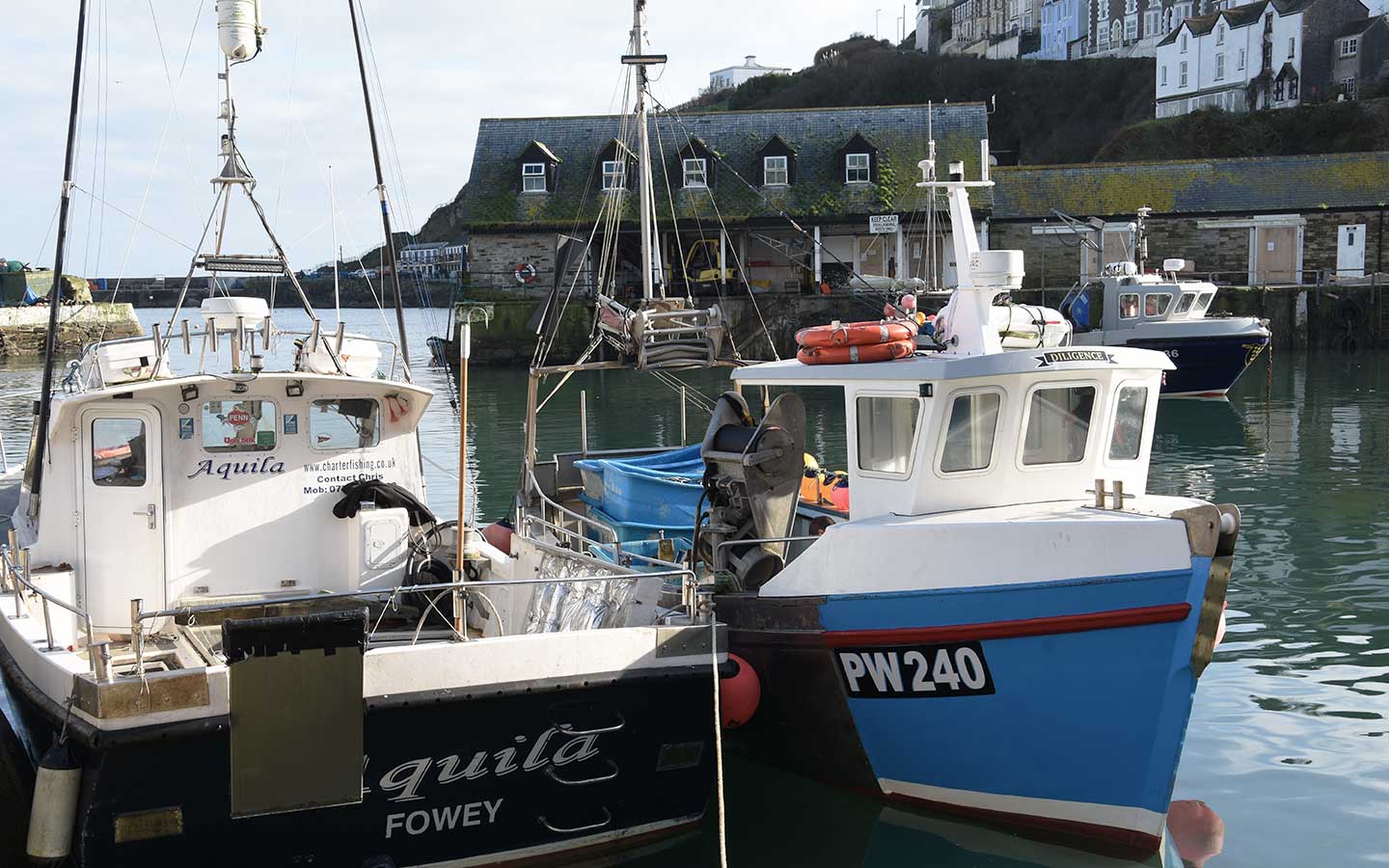 fishing boats in mevagissey in cornwall
