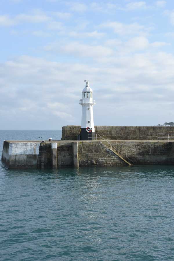 lighthouse at mevagissey in cornwall