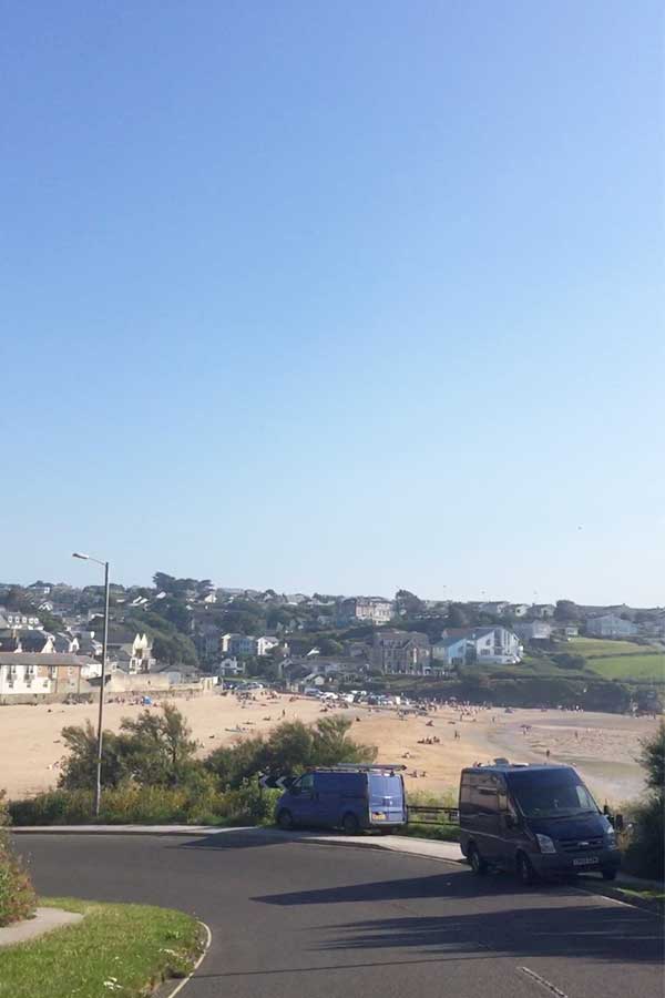 porth beach drive from watergate bay